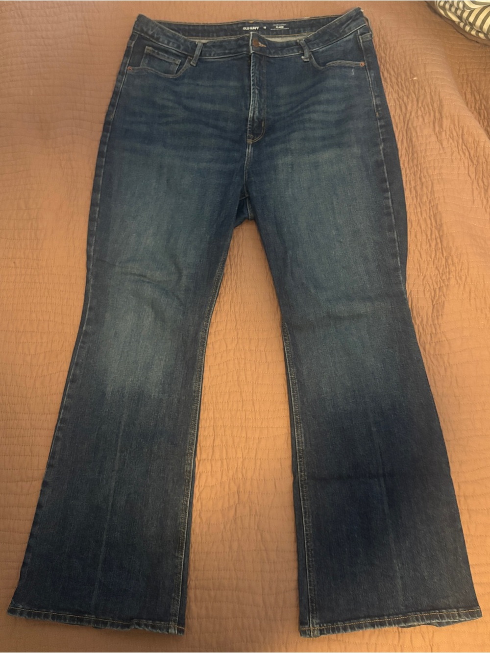 Old Navy Dark Blue HIGHER HIGH-RISE FLARE W/ SECRET-SMOTH POCKETS Size 18 NWOT